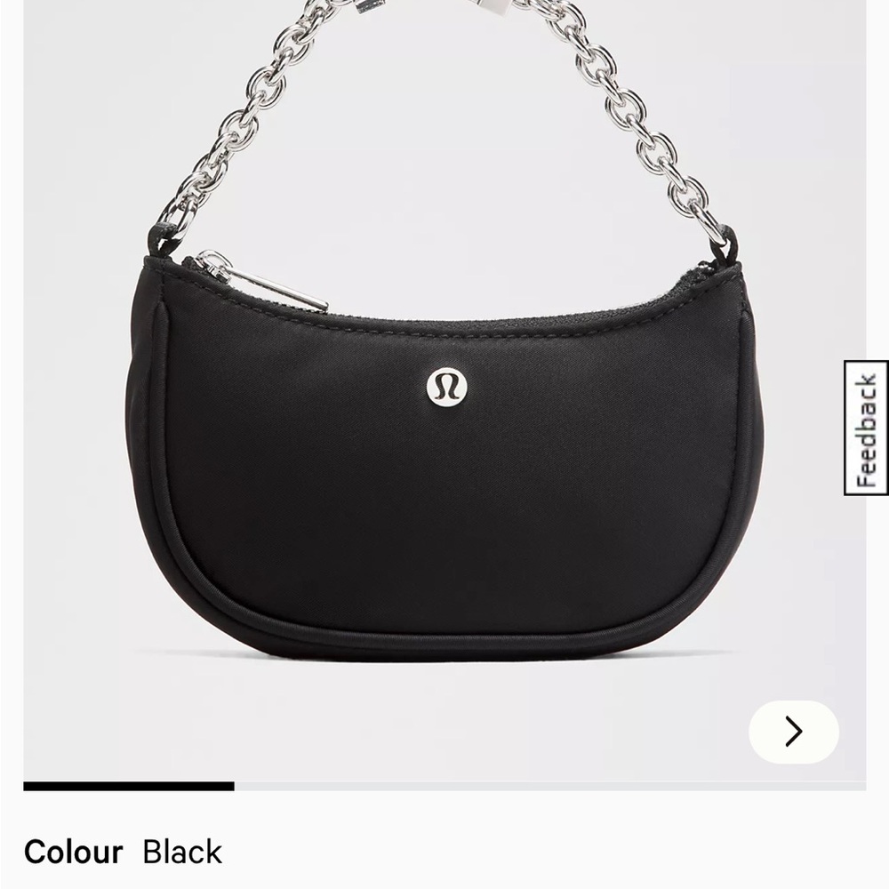 lululemon athletica Black Mini Bag with Chain Strap